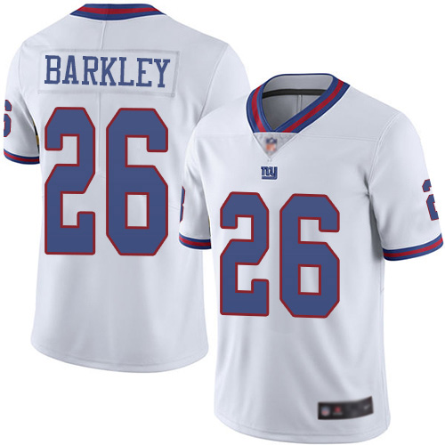Men New York Giants #26 Saquon Barkley Limited White Rush Vapor Untouchable Football NFL Jersey